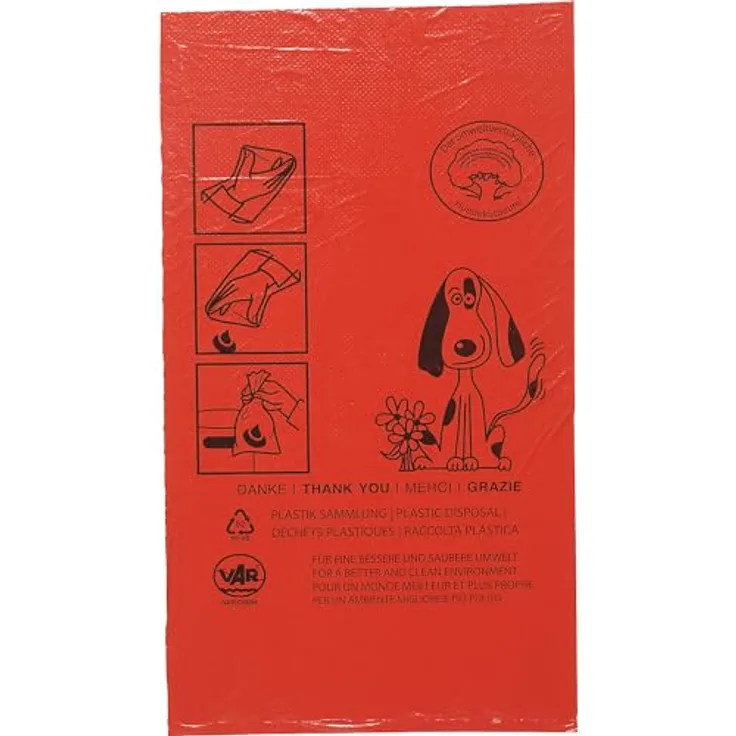 VAR Hundekotbeutel | PE | Volumen 3,4 l | 350 x 200 mm | rot | 1000 Stk.