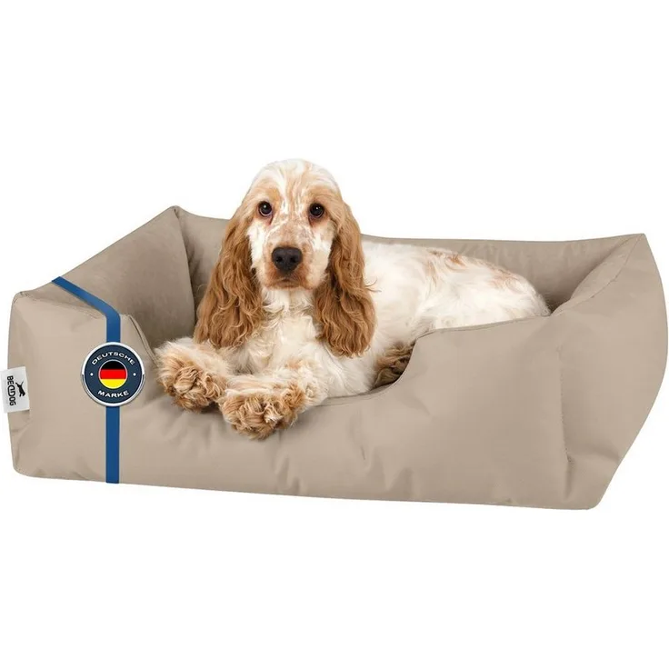 BedDog Tierbett Hundebett ZARA mit Rand, Bezug abnehmbar, pflegeleicht, komfortabel, grau