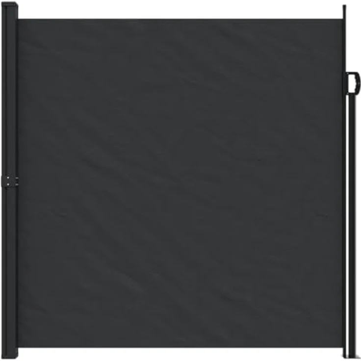 vidaXL Seitenmarkise, Wandmarkise mit PU-Beschichtung, Sichtschutz für Balkon Terrasse Garten, Windschutz Markise, Ausziehbar Schwarz Polyester – Bild 3