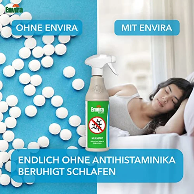 Envira Anti Milben-Spray 500 ml + 2 Liter - Mittel gegen Milben, Hausstaubmilben - Milbenabwehr für Matratzen, Textilien & Polster mit Langzeitwirkung - Geruchlos – Bild 2