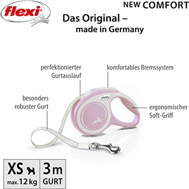 flexi Rollleine New Comfort - Rosa - XS - 3 m – Bild 2