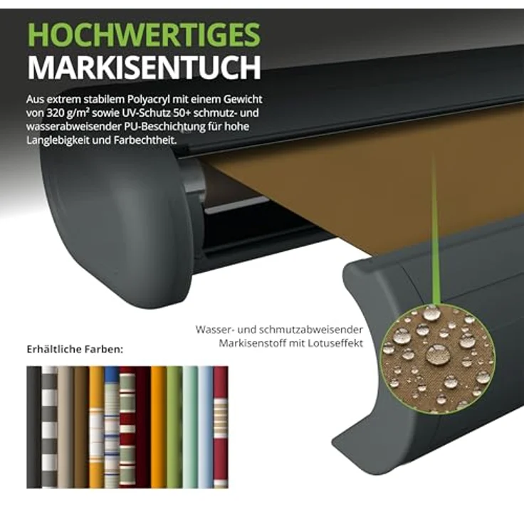 Eclipse Vollkassettenmarkise Eclipse Premium 3,5x3m Grau-Weiß – Bild 8