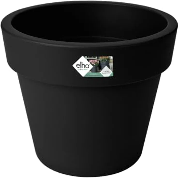 elho Basics Top Planter 23 - Blumentopf für Außen - Ø 23.0 x H 19.6 cm - Schwarz/Living Schwarz