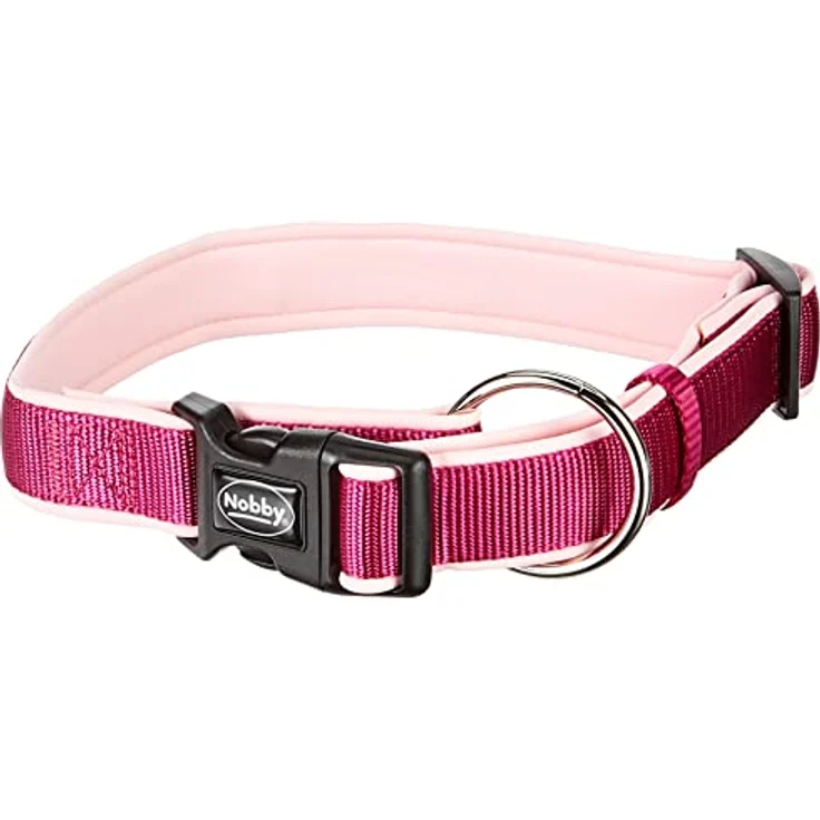 Nobby Halsband Classic Preno, himbeere / pink L: 450-65 cm, B: 25/35 mm, 1 Stück – Bild 1