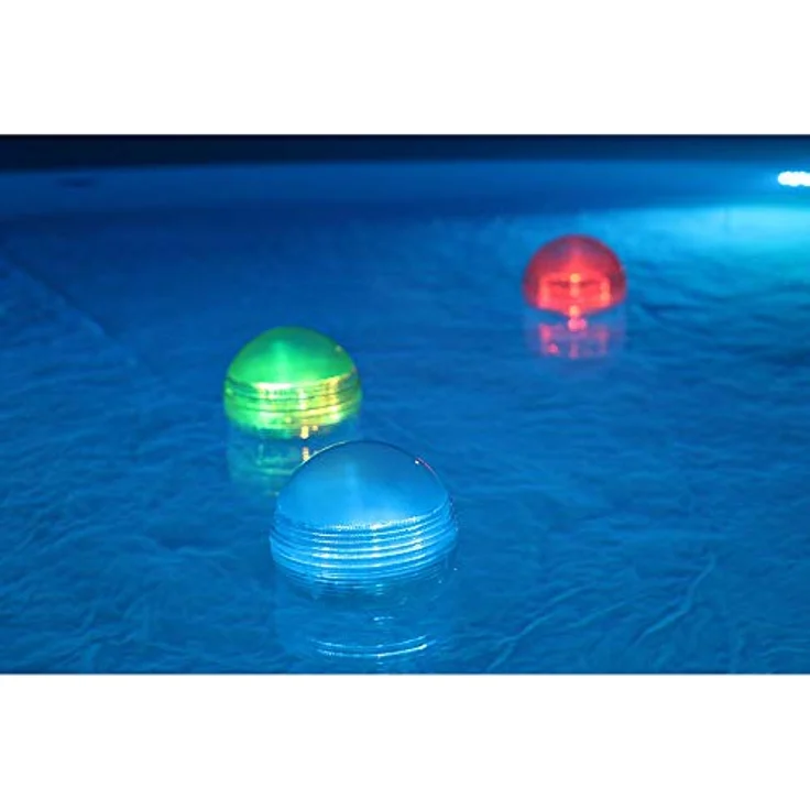 SUMMER FUN Pool-Lampe Solarkugellicht 3er Set, wasserdicht und schwimmfähig mit Multicolor LED und Tag-/Nachtsensor – Bild 2