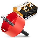 BAURIX® Bi-Metall-Lochsäge [60mm] für Trockenbau, Holz, Steckdose | Bi-Metall Lochbohrer für Metall, PVC | 38mm Bohrtiefe, Sechskantschaft | BAURIX