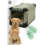 MAELSON Hunde-Transportbox Soft Kennel faltbare Hundebox / Tier Transportbox Beige, Nylon 600D, Glasfaserverstärktes Mesh-Gewebe