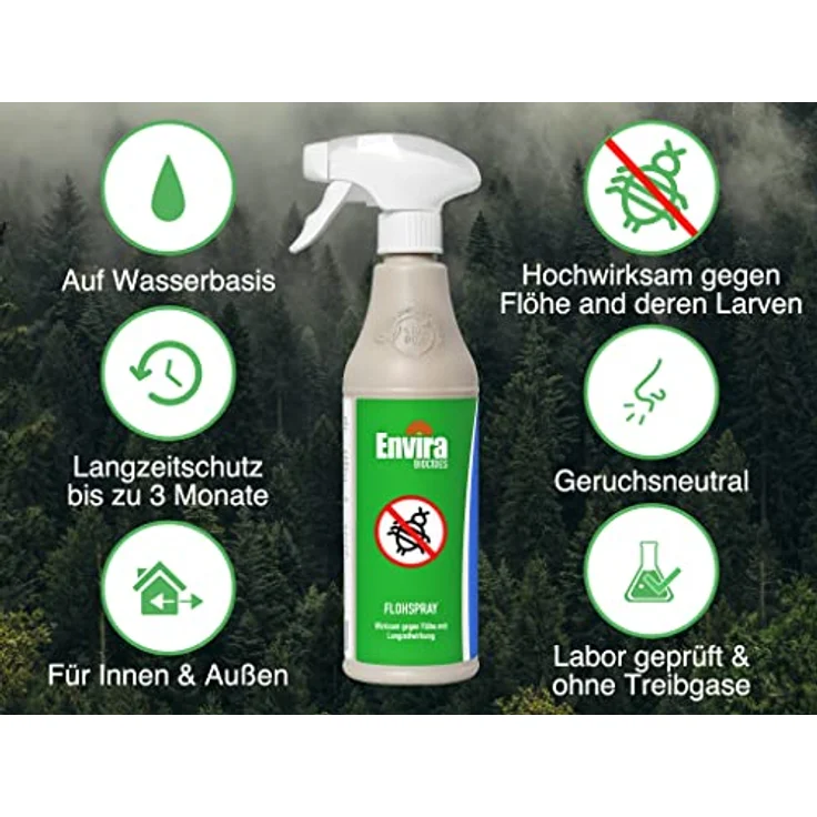 Envira Floh-Spray - Anti Flohmittel für die Wohnung 3X 2L + 2L Drucksprüher - Umgebungsspray, Mittel gegen Flöhe - Geruchlos & Auf Wasserbasis – Bild 3