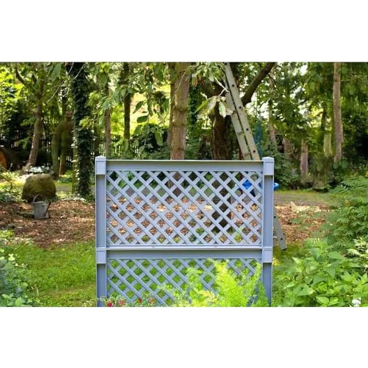KHW Spalier, Pflanzkasten groß 100 cm mit Spalier, grau, UV-beständig, bepflanzbar, erweiterbar, winterfest, witterungsbeständig - Preisvergleich – Bild 5