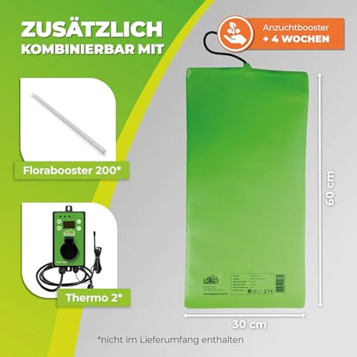Bio Green Bio Green Anzucht Wärmeplatte, grün, flexibel, 30 x 60 cm, – Bild 3