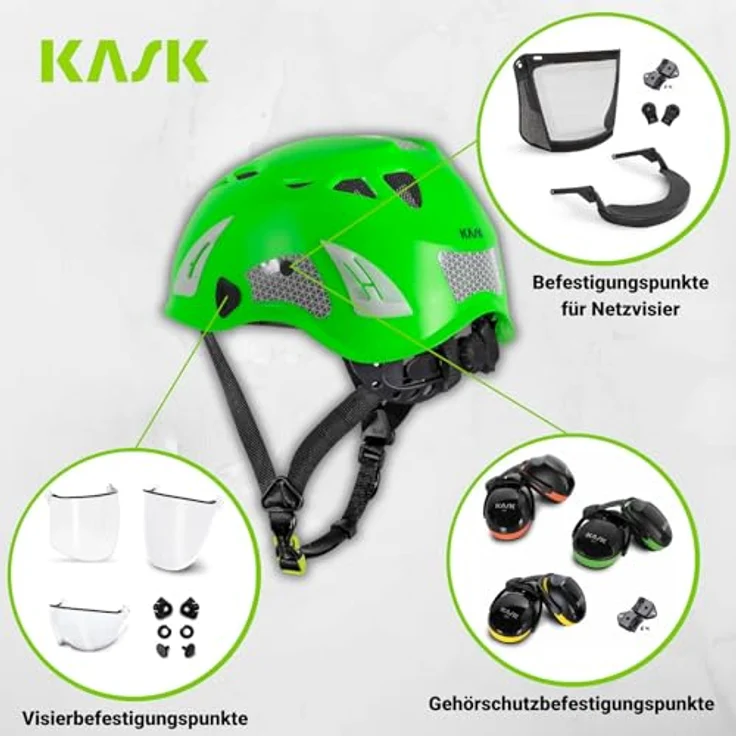 Kask Schutzhelm Superplasma PL HiViz 2.0 Arbeitssutzhelm, Bergsteigerhelm, Industriekletterhelm - Gr. 51-62 cm, weiß – Bild 4