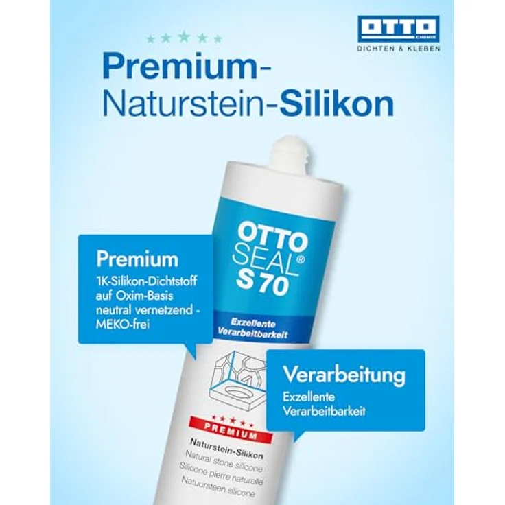 OTTOSEAL  S70 Premium-Naturstein-Silikon/Silicon 310 ml - Matt-Weiß C6112 – Bild 3