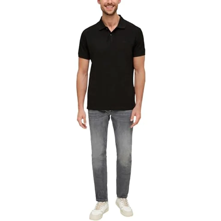 s.Oliver Poloshirt, Herren Baumwoll-Poloshirt mit Elasthan, Regular Fit, Blau – Bild 4