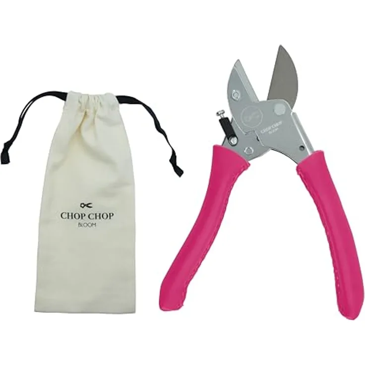 CHOP CHOP BLOOM Premium Gartenschere Pink Tulip Limited Edition | 100% Made in Germany | Spitze Klingen, handgenähte Ledergriffe | 1st.