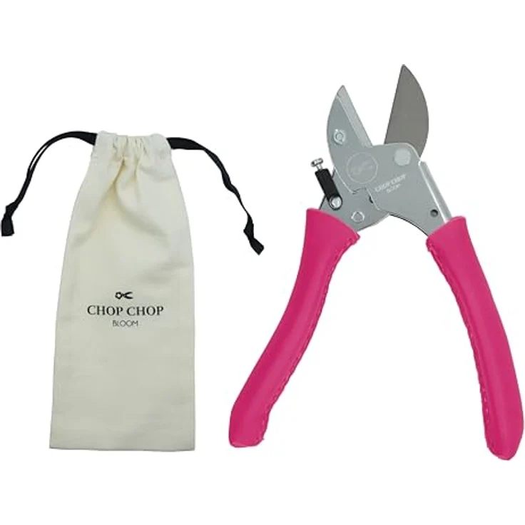 CHOP CHOP BLOOM Premium Gartenschere Pink Tulip Limited Edition | 100% Made in Germany | Spitze Klingen, handgenähte Ledergriffe | 1st. – Bild 1