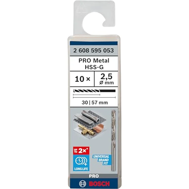 Bosch Professional Metallbohrer HSS-G geschliffen (10 Stück, Ø 2,5 mm) - Preisvergleich – Bild 2