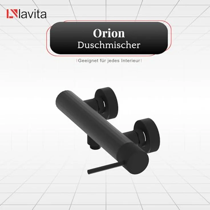 lavita Orion Duscharmatur in matt Schwarz | Hochwertiger Messingkörper | Elegantes Design – Bild 2