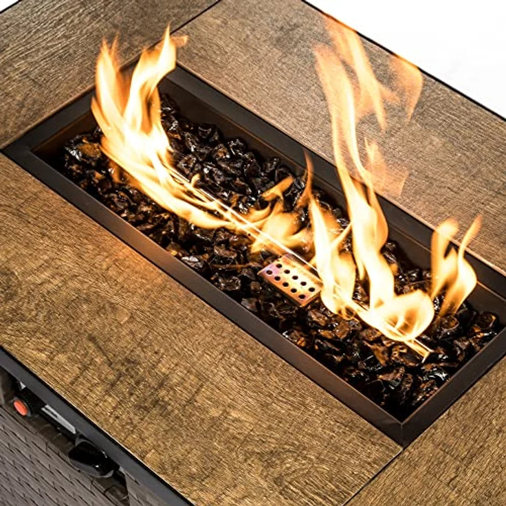 Teamson Home Feuerschale mit 4 kg Lavasteinen für Gas-Feuerstellen im Freien, matte Oberfläche – Bild 3
