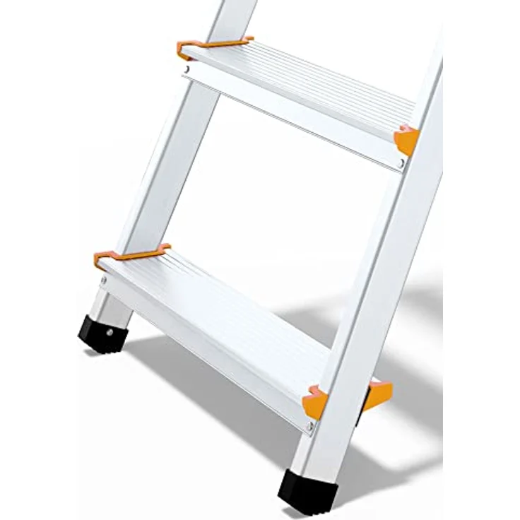 DRABEST Leiter PRO Serie Alu Klaptritt 4 Stufen Klappbare Leiter mit Sicherheits Handläufen bis 150 kg belastbar – Bild 5