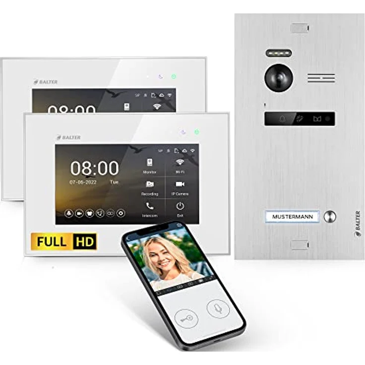 Balter Video-Türsprechanlage EVO HD WLAN (Einfamilienhaus, Komplettsett, Full HD Kamera, mit App) – Bild 2