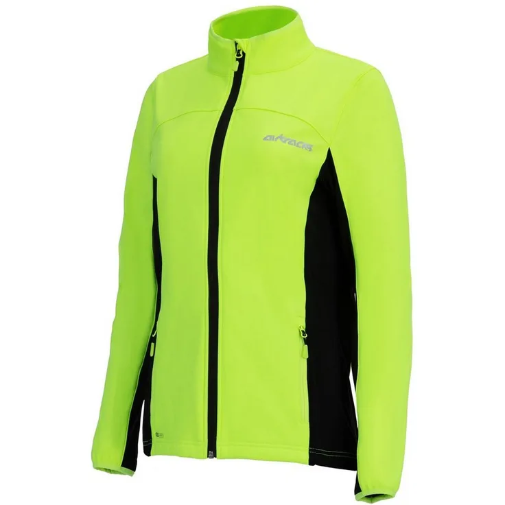 "Airtracks Fahrradjacke Damen Thermo Fahrradjacke Pro Line II (Softshell Radjacke optimal für die kalte Jahreszeit) Herbst - Winter, reflektierend, atmungsaktiv, wasserabweisend - Schwarz"