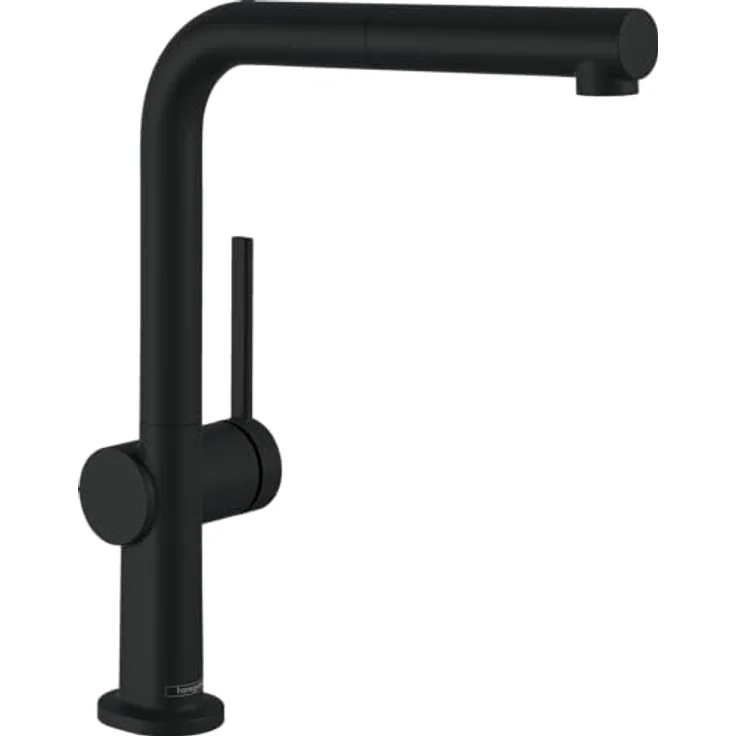 hansgrohe Talis M54, Einhebel-Küchenmischer mit 270 mm Auslauf, ausziehbar, Mattschwarz, Keramikmischsystem, temperaturbegrenzbar – Bild 1