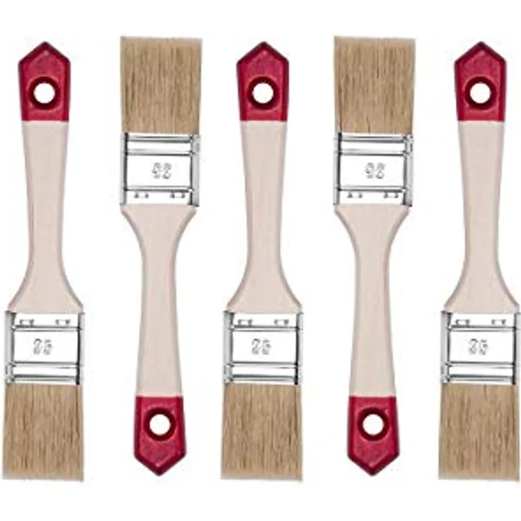 HARDY WORKING TOOLS Flachpinsel-Set 5-teilig, 5 Stück – 35 mm Breite, Malerpinsel Set mit Holzgriff, Lackpinsel Serie *40*, 5PCS, Pinselset A0202-400515