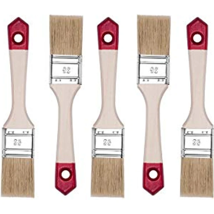 HARDY WORKING TOOLS Flachpinsel-Set 5-teilig, 5 Stück – 35 mm Breite, Malerpinsel Set mit Holzgriff, Lackpinsel Serie *40*, 5PCS, Pinselset A0202-400515 – Bild 1