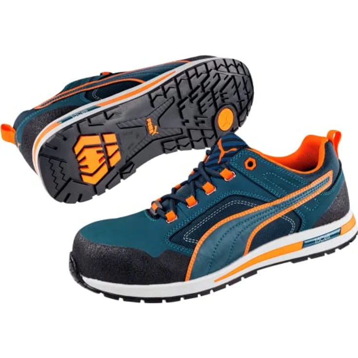 PUMA Safety Crosstwist Low, Sicherheitsschuh S3 HRO SRC mit Fiberglaskappe und flexiblem FAP®-Durchtrittschutz, blau-orange – Bild 7