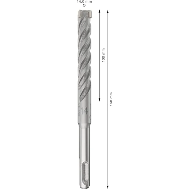 Bosch Pro Hammerbohrer SDS-plus-5X, 14 mm Durchmesser, 100 mm Arbeitslänge, 160 mm Gesamtlänge, 10er Pack für Stahlbeton – Bild 3