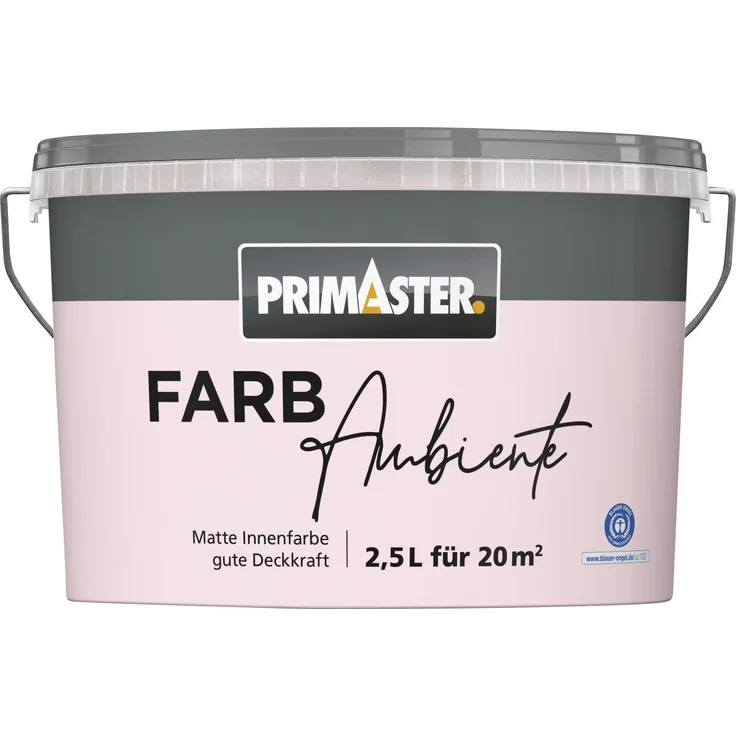 Primaster Farbambiente Wandfarbe, matte Dispersionsfarbe in rose, 2,5 L, gute Deckkraft, lösemittelfrei