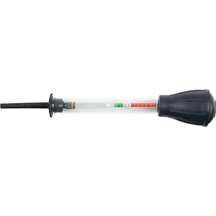 KSTOOLS KS Tools Säureprüfer für Batterieflüssigkeit, 280 mm mit Glas-Zylinder und Ansaugbalg, einfache Anwendung – Bild 2