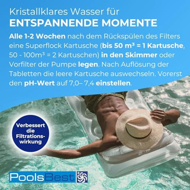8x125g - PoolsBest® Flockungs-Kartuschen Dauerflock – Bild 4