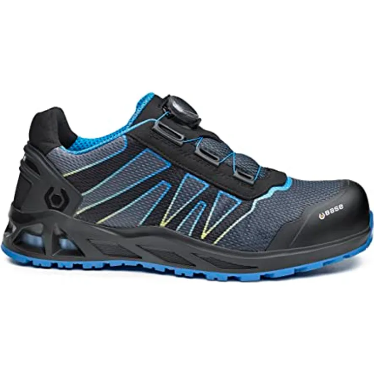 BASE Sicherheitshalbschuh B1007A K-Energy S3 SRC Gr. 44, rutschfest, wasserabweisend, BOA-Verschluss, schwarz/blau