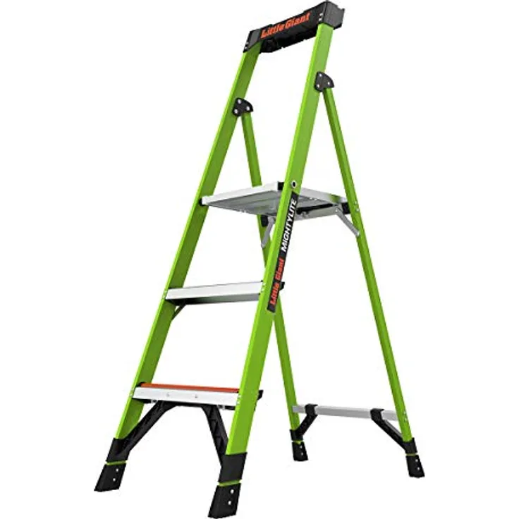 Little Giant Mightylite 5' LED Leiter, grün, leicht und nicht leitfähig mit komfortablen Sprossen