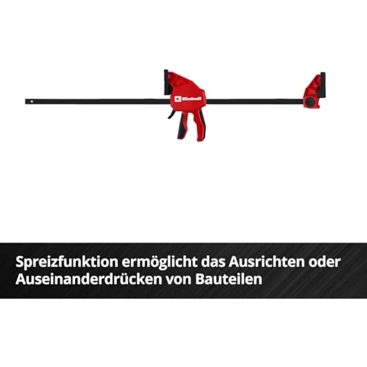Einhell Einhandzwinge 930122, 900 mm Spannweite, 150 kg Spannkraft, werkzeuglos umbaubar zur Spreizzwinge, Schwarz – Bild 6