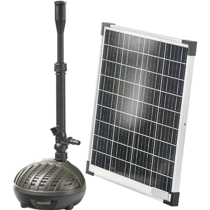 Heissner Solar-Teichpumpen-Set 1500 l/h HYBRID, mit 18V-Netzteil und 6000 mAh Akku