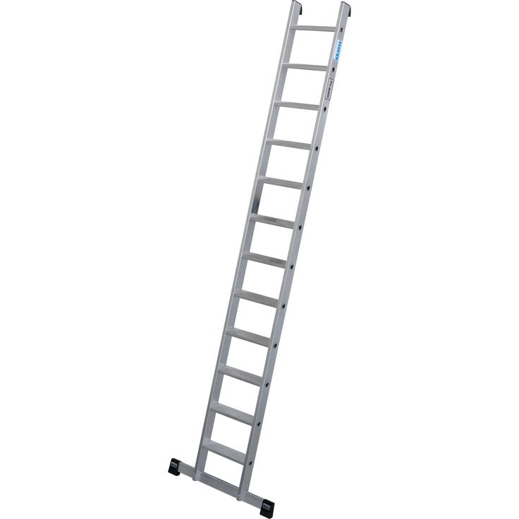 Krause Anlegeleiter 'Stabilo', Aluminium 12 Stufen, Standhöhe 210 cm, max. Belastung 225 kg, abrutsch- und anlegeschutz, verstärkte D-Stufen