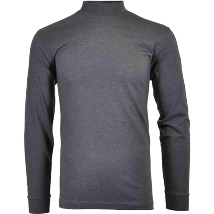 Ragman Herren Longsleeve Shirt, Casual mit Stehkragen, Grau, Größe XL aus hochwertiger Baumwolle