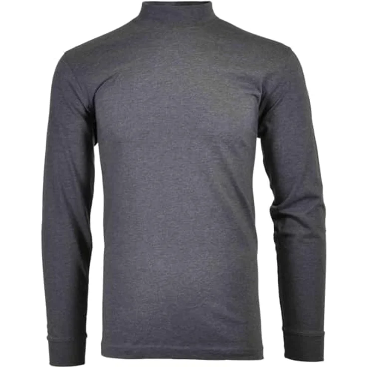 Ragman Herren Longsleeve Shirt, Casual mit Stehkragen, Grau, Größe XL aus hochwertiger Baumwolle – Bild 1