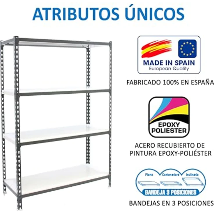 Simonrack Simonclick Plus Metallregal, 150 x 100 x 30 cm, 4 Böden, Traglast 180 kg, anthrazit/weiß, steckbar – Bild 6