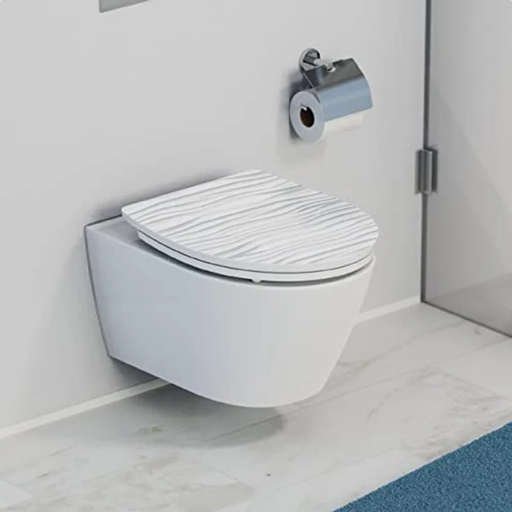 Schütte WC-Sitz White Wave Duroplast, Absenkautomatik & Schnellverschluss, bruchsicher und hygienisch, einseitig bedruckt – Bild 4