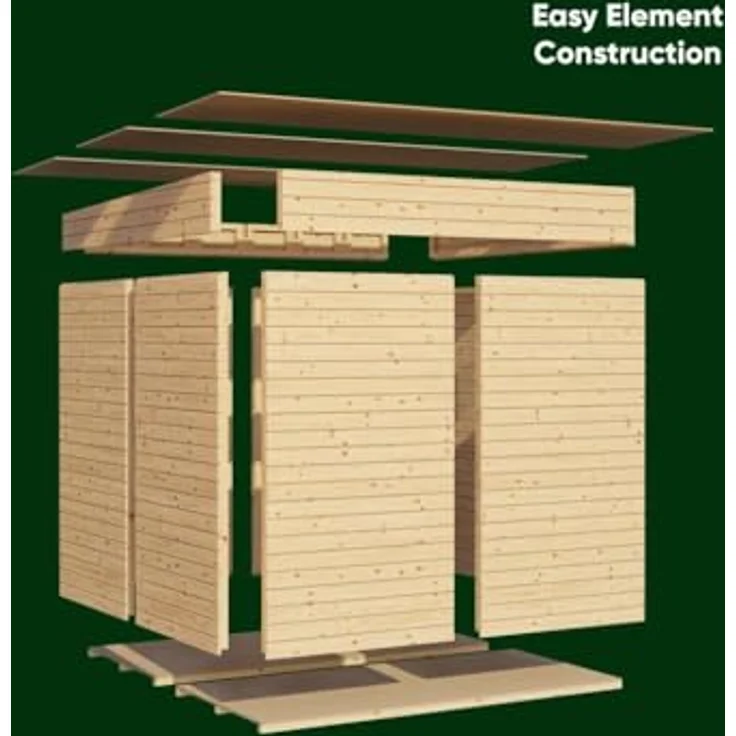 BERTILO Gartenhaus Alster 2, BxT: 252x137 cm, Elementbauweise, Pultdach, naturbelassen – Bild 8