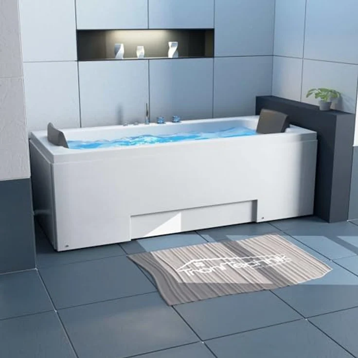 TroniTechnik Whirlpool Badewanne IOS 170cm x 75cm inkl. Spülfunktion, Hydromassage und Farblichtherapie – Bild 2