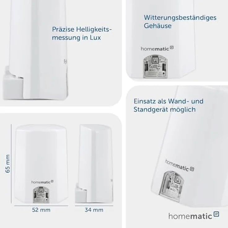 Homematic IP Lichtsensor außen, Helligkeitswerte per App im Smart Home, 151566A0 – Bild 3