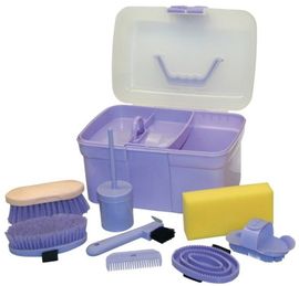 Kerbl Fellbürste Putzbox 8-teilig befüllt für Kinder