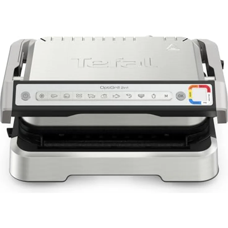 Tefal GC772D OptiGrill 2in1 intelligenter Kontaktgrill | 2in1 Grillen und BBQ | 9 automatische Programme | misst die Dicke des Garguts | inkl. Rezepte-App | Edelstahl/Schwarz – Bild 2