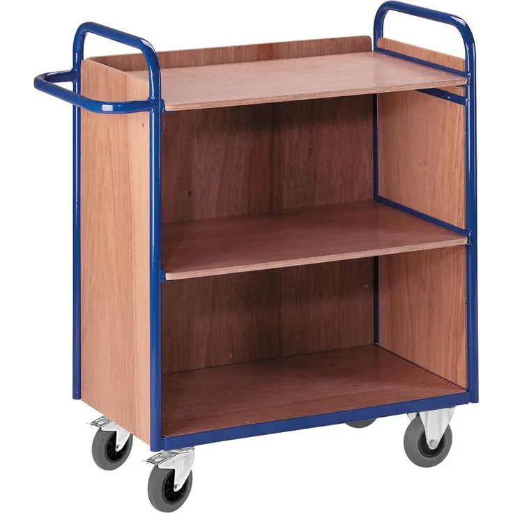 Rollcart Etagenwagen 08-7331, Transportwagen mit 150 kg Tragkraft, 3 Etagen, blau