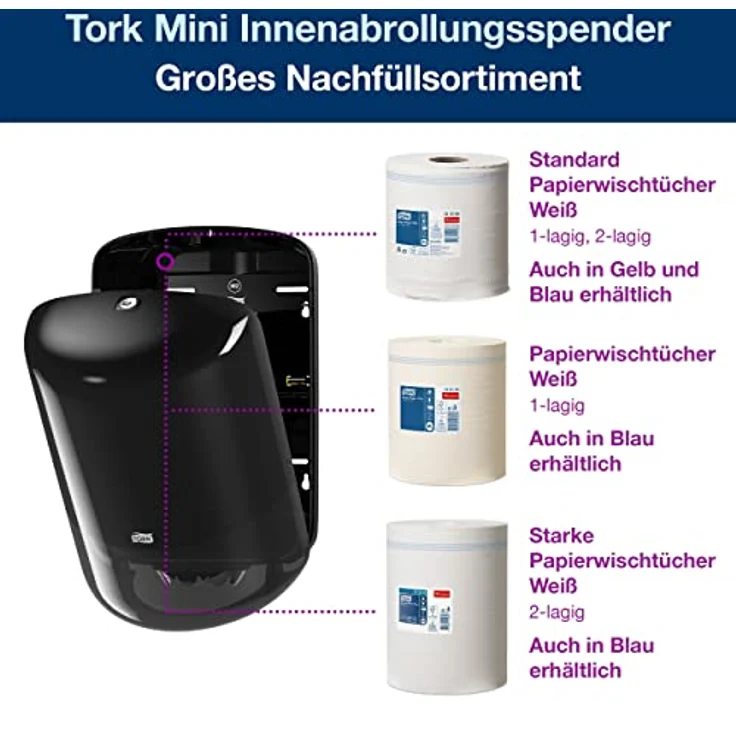 Tork Tork Tork Handtuchrollenspender Innenabrollung schwarz Farbe: schwarz – Bild 3