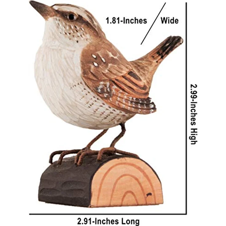 WILDLIFEGARDEN Wildlife Garden WG413 DecoBird Zaunkönig - Handgeschnitzter Dekorative Vogel aus Holz - Kleine Europäische Vögel, Schwedisches Design, Lindenholz, Umweltfreundliche Farbe – Bild 3